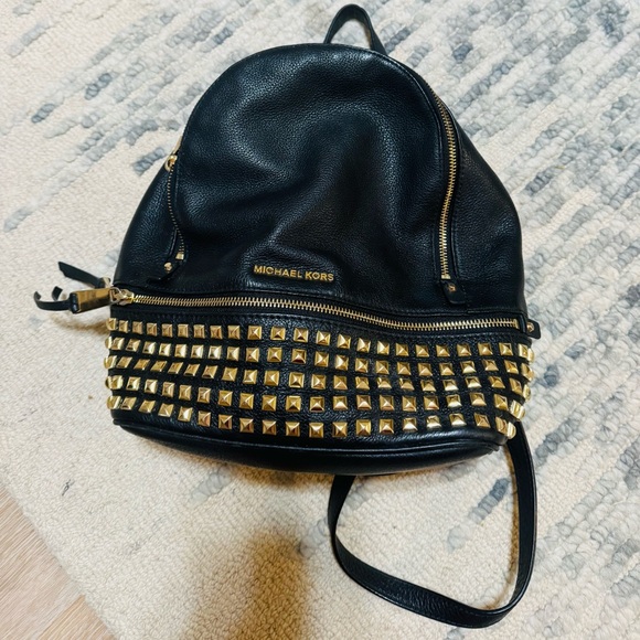 Michael Kors Leather Studded Backpack - Picture 1 of 5